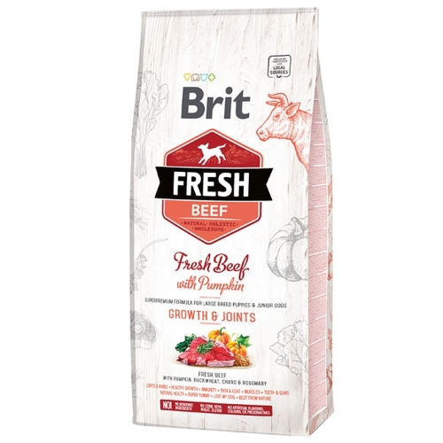 BRIT Fresh sausā barība lielo šķirņu kucēniem liellops/ķirbis 12kg