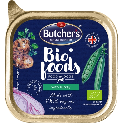 BUTCHER'S Bio mitrā barība suņiem ar tītara gaļu 150g