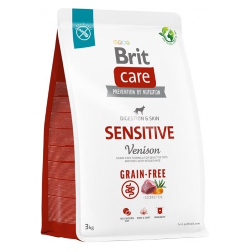 BRIT Care Sensitive sausā barība suņiem, briedis/kartupeļi, 3kg