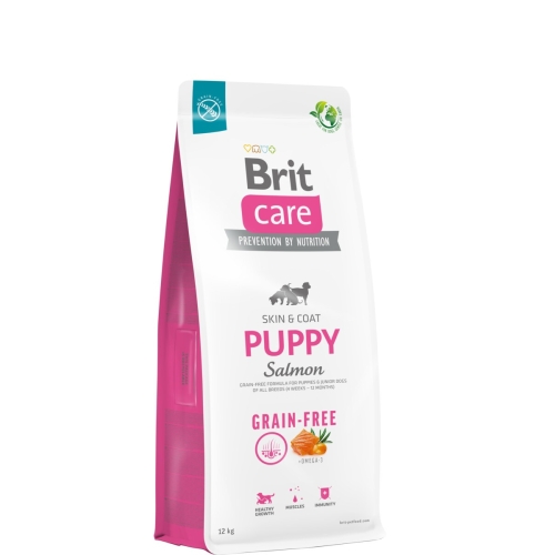 BRIT Care Skin&Coat sausā barība kucēniem, lasis, 12kg