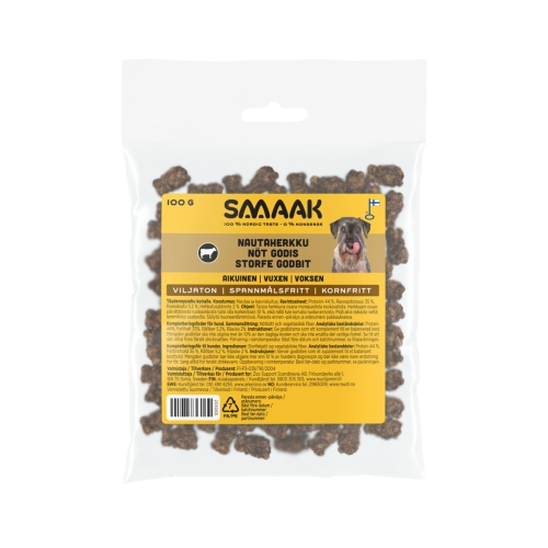 SMAAK gardumi suņiem, liellops, 100g