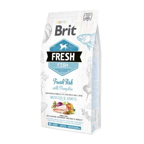 BRIT Fresh Large sausā barība suņiem, zivis/ķirbji, 2,5kg