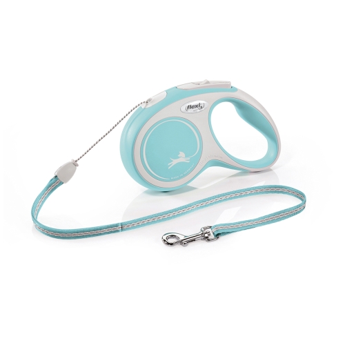 Flexi New Comfort pavada suņiem, S izmērs, 5m, gaiši zila