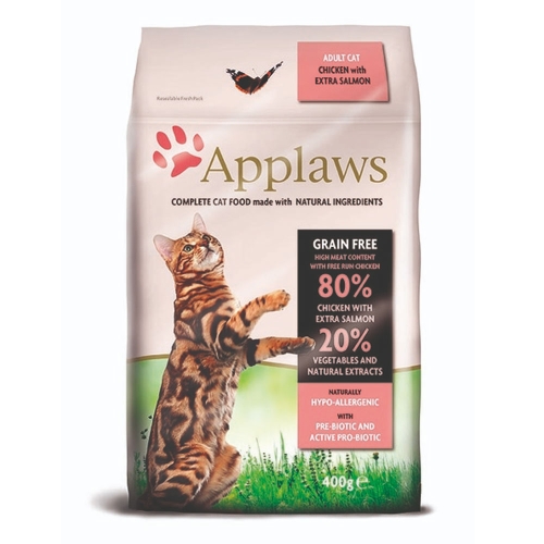 APPLAWS sausā barība pieaugušiem kaķiem, vista/lasis, 400 g