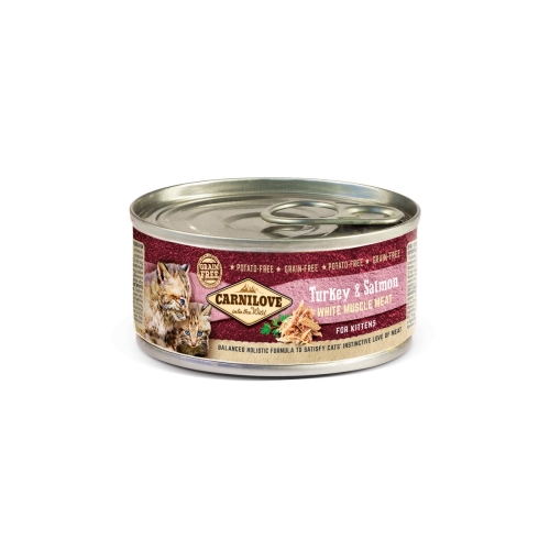 CARNILOVE mitrā barība kaķēniem tītars/lasis 100g
