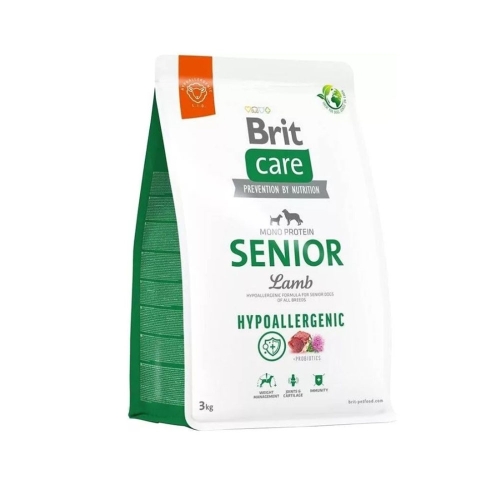 BRIT Care Senior sausā barība suņiem jērs/rīsi 3kg