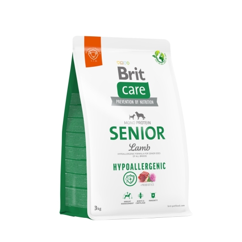 BRIT Care Hypoallergenic sausā barība suņiem senioriem, jērs/rīsi, 3kg