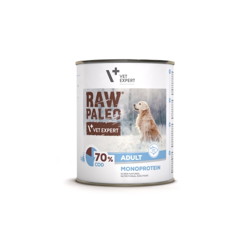 RAW PALEO Adult mitrā barība suņiem ar mencu 800g