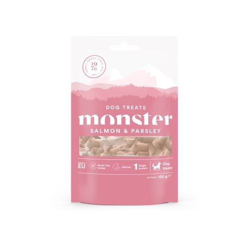 MONSTER gardumi suņiem, lasis, 100g
