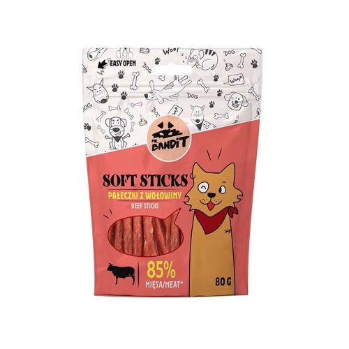 MR.BANDIT Soft Sticks gardums suņiem, liellops, 80g