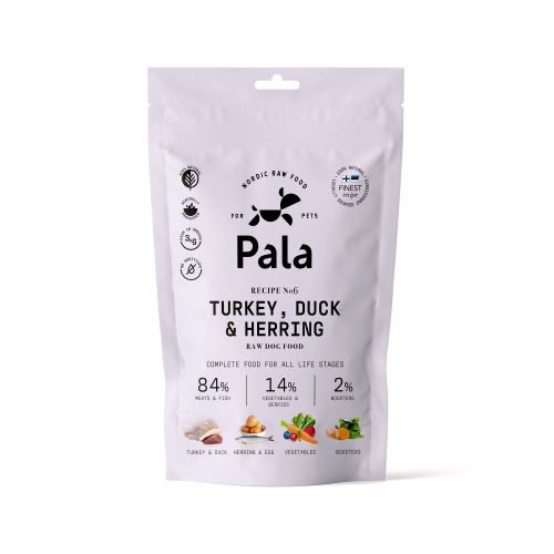 PALA svaigā barība suņiem tītara gaļa/pīles gaļa/siļķe 400g