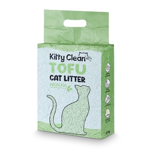 KITTY CLEAN Tofu pakaiši kaķu tualetei, zaļā tēja, 2.5kg