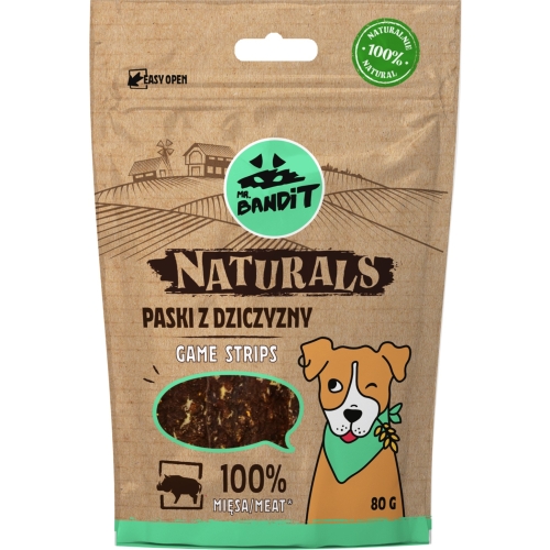 MR.BANDIT Naturals medījuma gaļas sloksnītes 80g