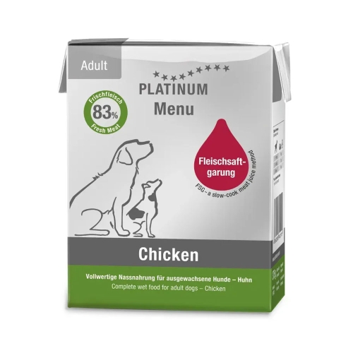 PLATINUM mitrā barība suņiem ar vistu, 375g