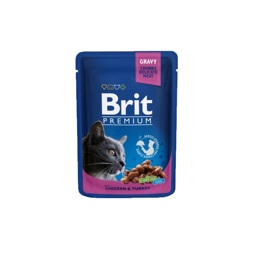 BRIT Premium konservi kaķiem, vistu/tītars 100g
