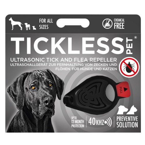 Tickless Pet, ultraskaņas ierīce pret ērcēm un blusām, melna