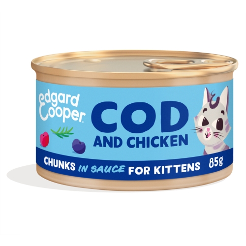 EDGARD COOPER mitrā barība kaķēniem, menca/vista mērcē 85g