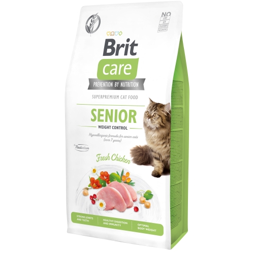 BRIT Care Senior Weight Control sausā barība kaķiem 7kg