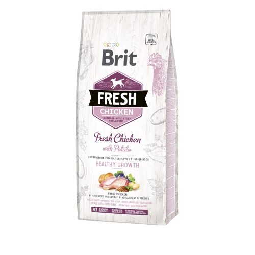 BRIT Fresh sausā barība kucēniem, vista/kartupeļi, 12kg