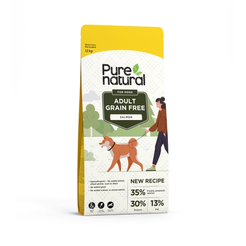 PURENATURAL sausā barība suņiem, lasis, 12 kg