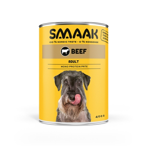 SMAAK mitrā barība suņiem, liellops/rīsi, 400g