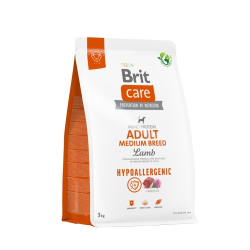 BRIT Care Hypoallergenic Medium sausā bar. suņiem jērs/rīsi, 3kg