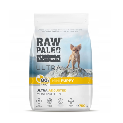 RAW PALEO Ultra Mini sausā barība kucēniem, tītars., 750g