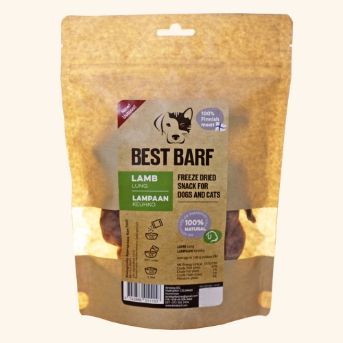 BEST BARF liofilizētas jēru plaušas, 100g