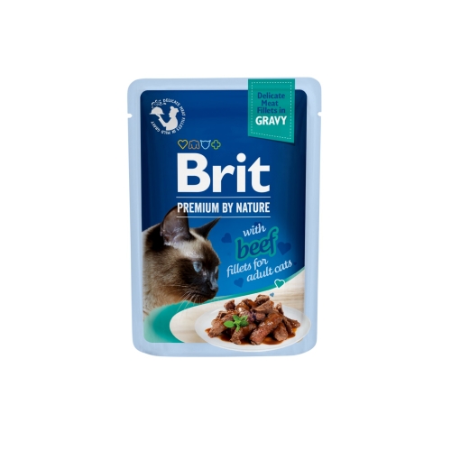 BRIT Premium mitrā barība kaķiem, liellops mērcē, 85g
