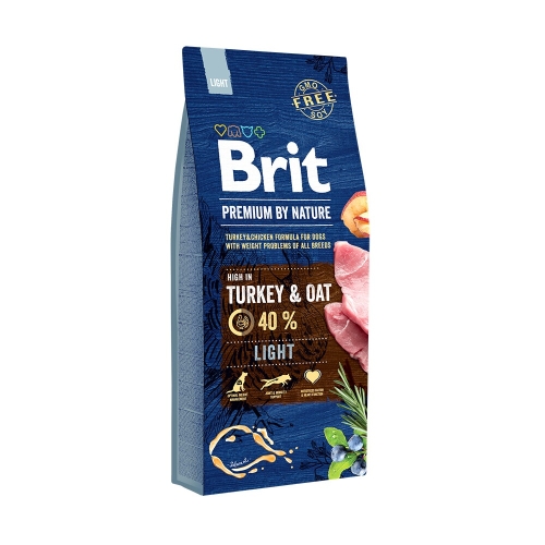 BRIT Premium Light sausā barība suņiem,tītars/auzas, 15kg