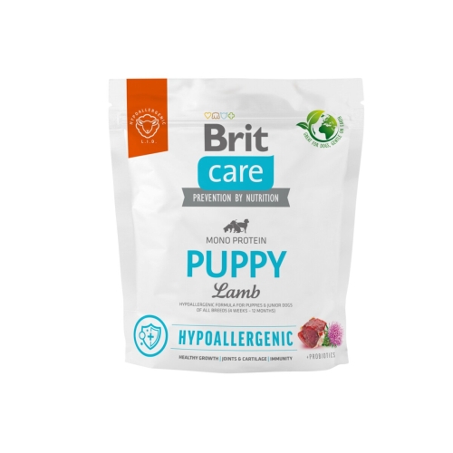 BRIT Care Hypoallergenic sausā barība kucēniem, jērs/rīsi, 1kg