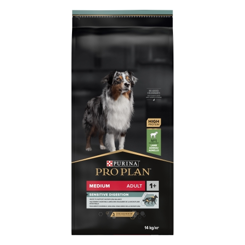 PRO PLAN Digestion Medium sausā barība suņiem, jērs , 14kg