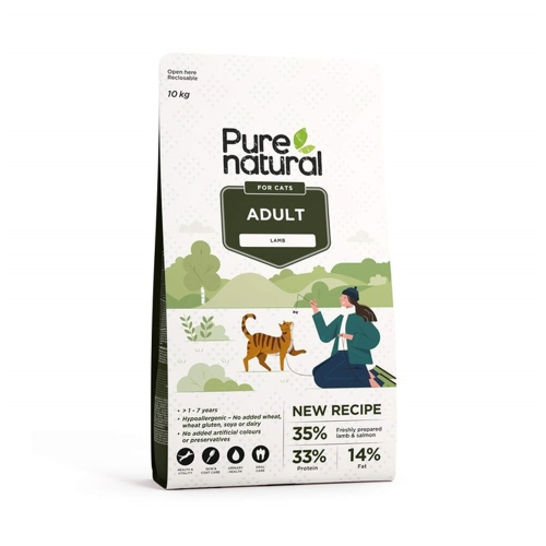PURENATURAL sausā barība kaķiem, jērs, 10kg