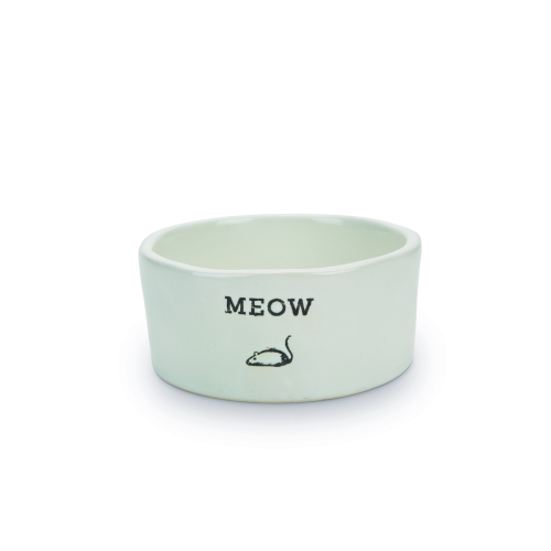 BEEZTEES Cat Meow keramikas bļoda kaķiem, balta