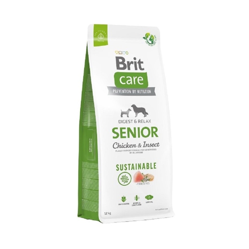 BRIT CARE Sustainable Senior Barība suņiem ar Vistu un Insektiem 12kg