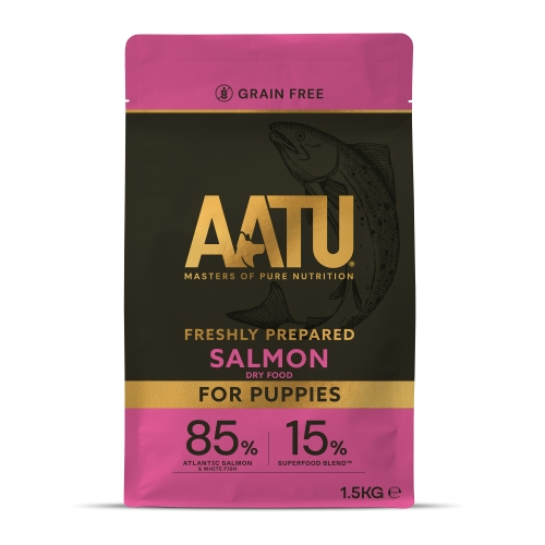 AATU sausā barība kucēniem, lasis, 1,5 kg