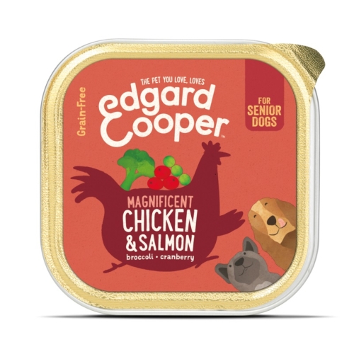 EDGARD COOPER Senior mitrā barība suņiem, vista/lasis, 150 g
