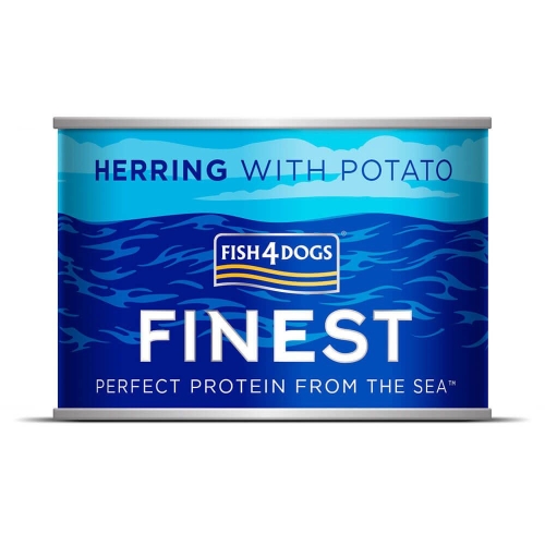 FISH4DOGS Finest mitrā barība suņiem,siļķe/kartupeļi, 185 g