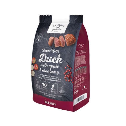 GO NATIVE sausā barība suņiem, pīle/āboli/dzērvenes, 4kg