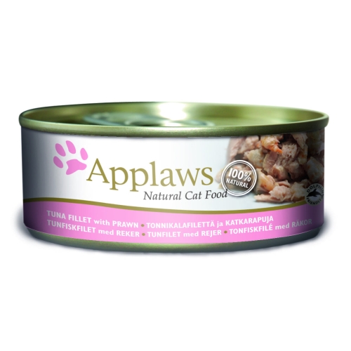 APPLAWS mitrā barība kaķiem ar tunci un garnelēm, 156 g