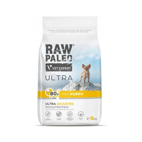 RAW PALEO Ultra Mini sausā barība kucēniem, tītars, 8kg