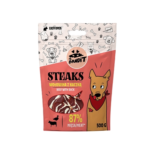MR.BANDIT Steaks gardums suņiem, liellops/pīle, 500g