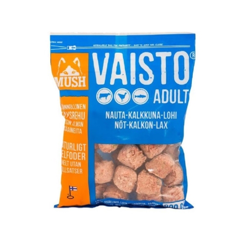 Mush Vaisto suņu barība ar teļa/tītara gaļu un lasi, 800 g