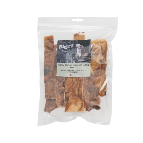 EAT RUSTIC Liellopa galvas āda, dabīgs gardums suņiem, M, 10gb