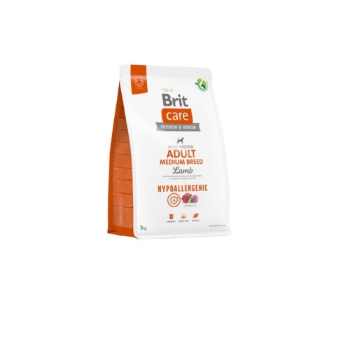 BRIT Care Hypoallergenic Medium sausā barība suņiem jērs/rīsi, 3kg
