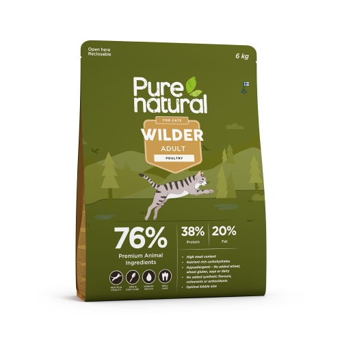 PURENATURAL Wilder sausā barība kaķiem, mājputni, 6kg