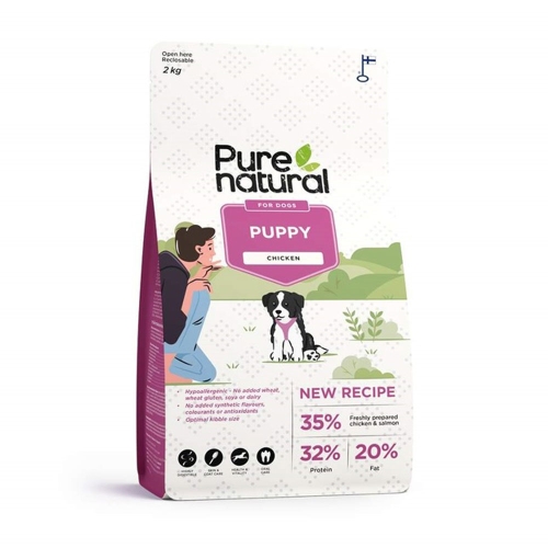 PURENATURAL Puppy sausā barība kucēniem, vista/lasis, 2kg