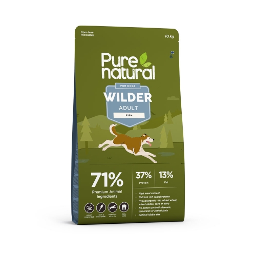 PURENATURAL Wilder sausā barība suņiem, zivis, 10kg