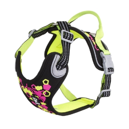 Hurtta Weekend Warrior neon krūšu siksna 100-120cm