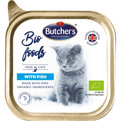 BUTCHER'S Bio mitrā barība kaķiem ar zivīm 85g